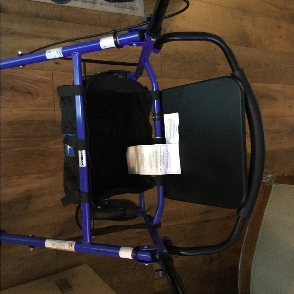 Blue Mobility Walker with Padded Seat - Medline Guardian